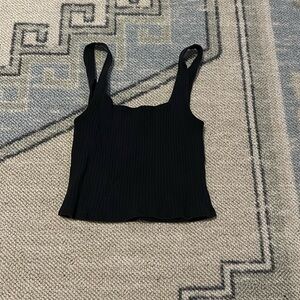 Reformation crop tank top ribbed black